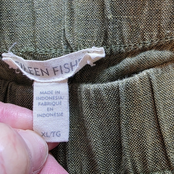 Eileen Fisher Organic Linen Green Pants Size XL - Picture 12 of 12